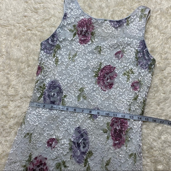 Sharade of California • 90's Vintage Floral Lace Dress - Picture 6 of 8